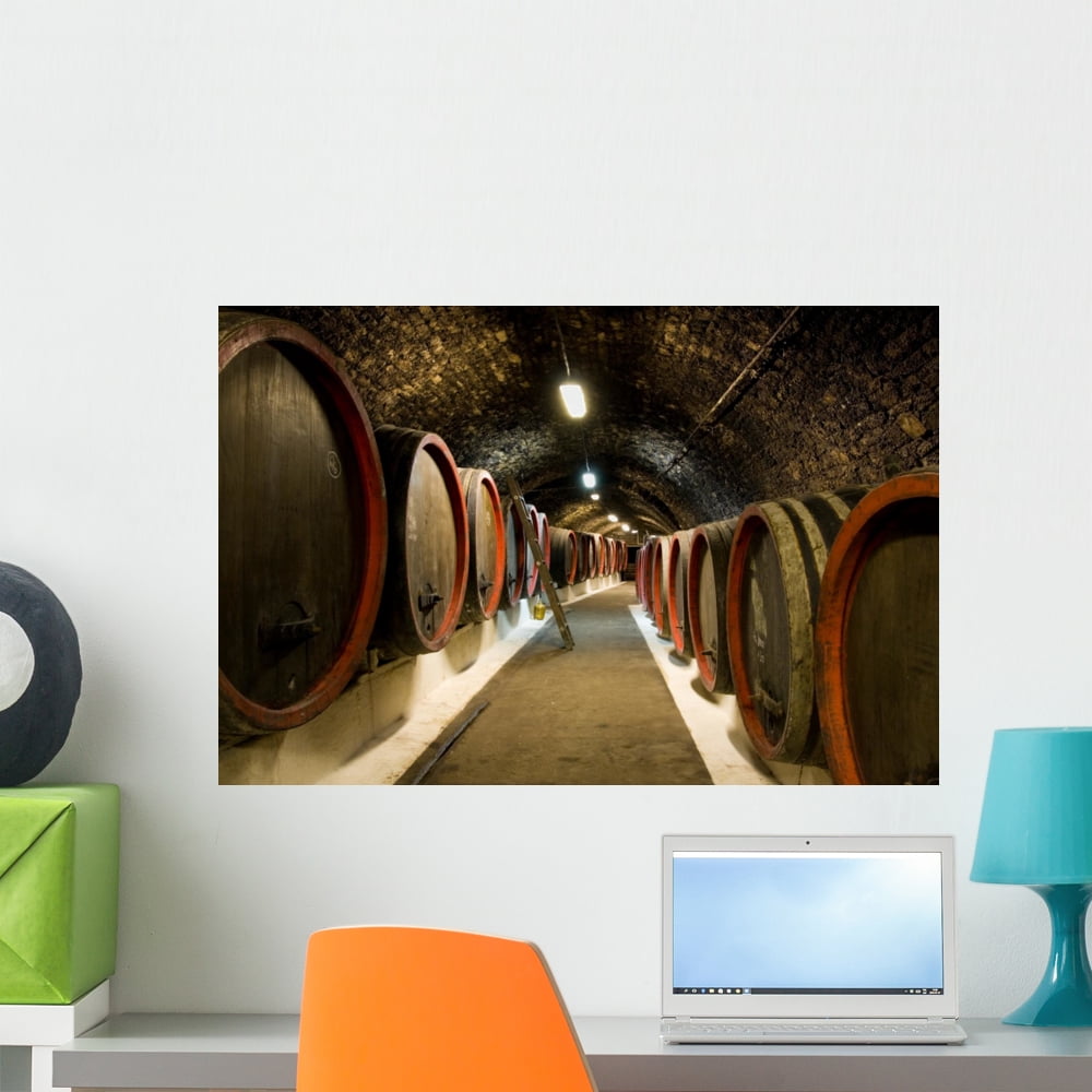 Old Wine Barrels Wall Mural by Wallmonkeys Peel and Stick Graphic (24 ...