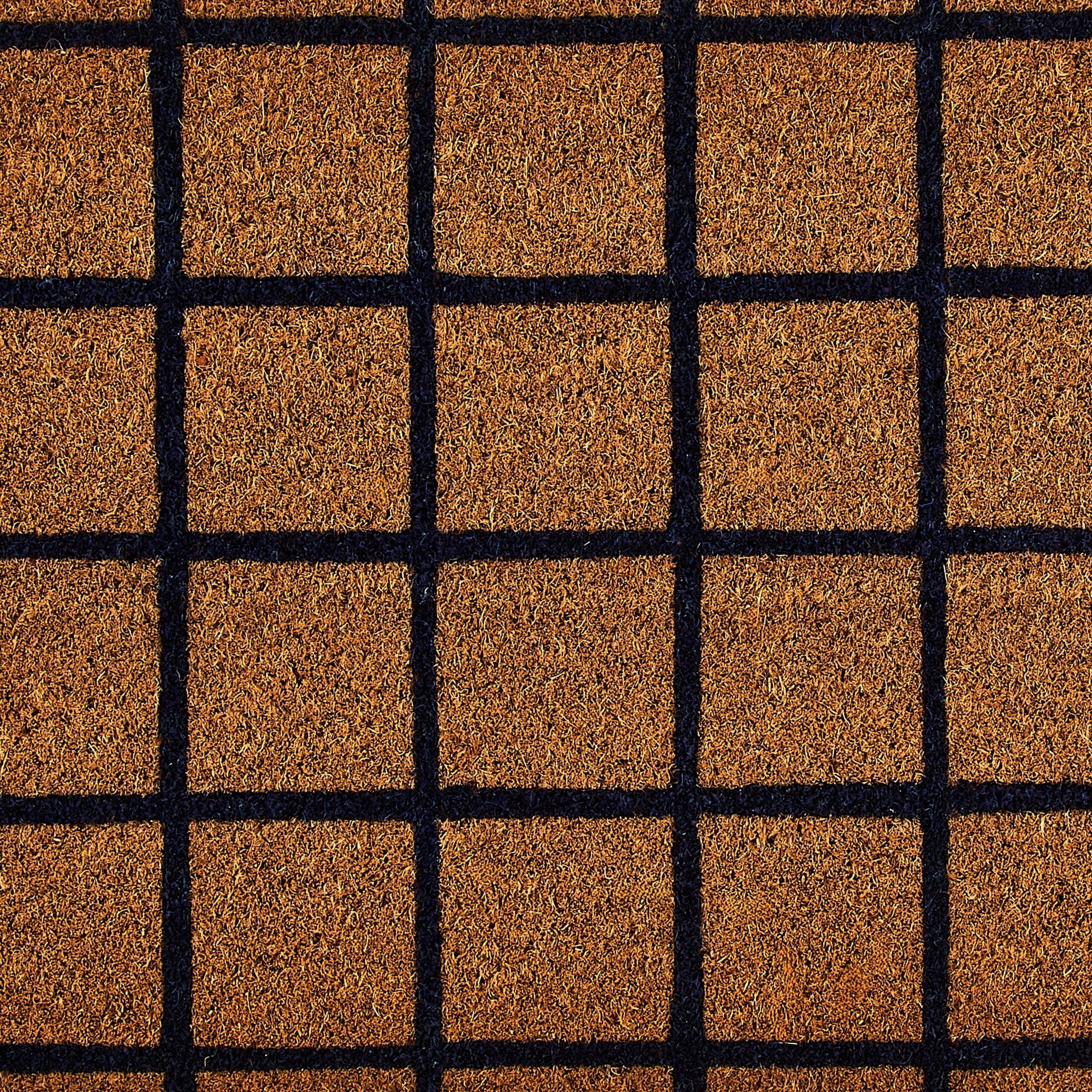 Mainstays Natural and Blue Grid Coir Outdoor Doormat, 18" x 30"