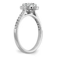 thumbnail image 7 of 14K White Gold Ring Band Moissanite Oval Round & Halo Engagement G H I True Light Moissanit, Size 8, 7 of 7
