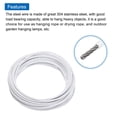 thumbnail image 3 of Uxcell 33FT Stainless Steel Cable Railing Kit, 1/8" Vinyl Coated 7x7 Strand Wire Rope with Loop Sleeves and Thimbles White, 3 of 7