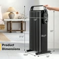 thumbnail image 3 of Costway 1500W Electric Space Heater Oil Filled Radiator Heater W/ Foldable Rack Black, 3 of 10
