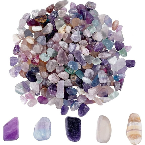 1 Box 100g Natural Fluorite Chip Gemstone Beads Healing Crystals Stone Bulk Chakra Decoration Gem Stones Rocks Charms for Jewelry Making Charms DIY Craft Bracelet Necklace Supply Accessories DIY