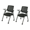 thumbnail image 5 of 2Pcs Stackable Conference Room Chairs with Wheels, Heavy Duty Folding Office Chair with Rebound Lumbar Support - Ergonomic Rolling Guest Chairs for Training, Waiting Area, Portable & Space Saving, 5 of 13