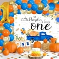 thumbnail image 3 of Little Pumpkin 1st Birthday Decorations, Blue Pumpkin First Birthday Decorations, Our Little Pumpkin Is Turning One Backdrop Balloon Garland Arch Kit for Boy Fall Autumn Party Supplies, 3 of 6