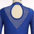 thumbnail image 4 of IBTOM CASTLE Figure Skating Dress for Girls Long Sleeve Mesh Sequin Rhinestones Ice Skating Dress Ballet Competition Dancewear 7-8 Years Royal Blue, 4 of 8