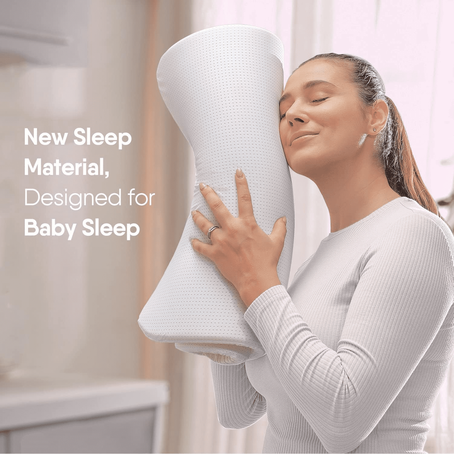 BabyBond Baby Bassinet, 3 in 1 Bassinet Bedside Sleeper with Washable Soft Mattress and Sheet, 6 Height Adjustable Easy Folding Bedside Crib, 4-Sided Mesh Bedside Bassinet for Baby,Pink