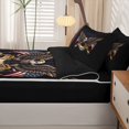 thumbnail image 5 of Manfei Wild Bald Eagle Zipper Twin Comforter Sets with Fitted Sheet and 2 Pillowcases,Vintage Patriotic Flag Zipper Bedding Set,Black,Black Reversible,4pcs, 5 of 8