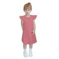 thumbnail image 3 of Mevxay Toddler Girls Dress Ruffle Sleeve Basic Casual A Line Mini Dresses 4-12 Y Pink, 3 of 9