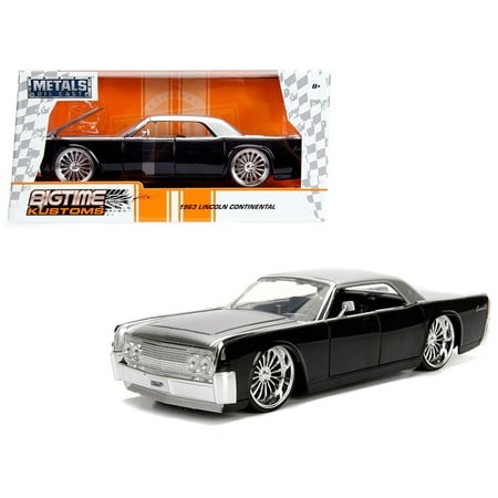 Lincoln Town Car Reliability - 1963 Lincoln Continental Black with Silver Top 1/24 Diecast Model Car by Jada