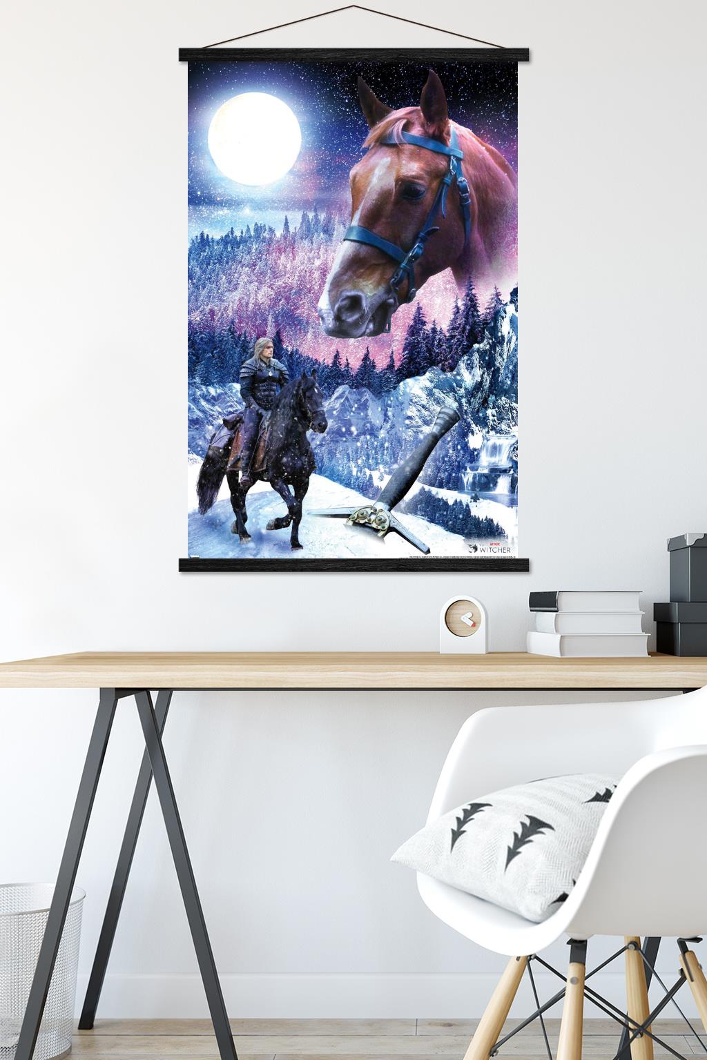 Netflix The Witcher Season 2 - Roach Wall Poster with Wooden Magnetic Frame, 22.375" x 34"