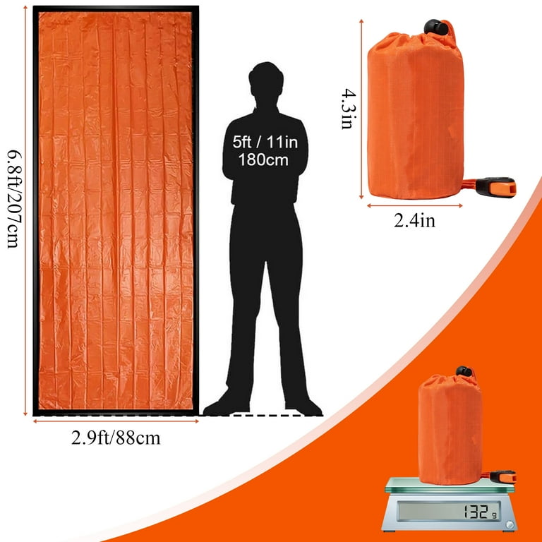 Emergency Bivy Sack Survival Sleeping Bag Mylar Thermal Bivvy Emergency Sleeping Bag