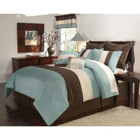 vcny essex blue and brown 8 piece comforter set king aqua vcny essex blue and brown 8 piece comforter set king aqua