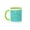 Green/White, variant on 3drose, Groovy Flower Retro 70s Print Design Blue Yellow Green, 11oz Two-tone Green Mug