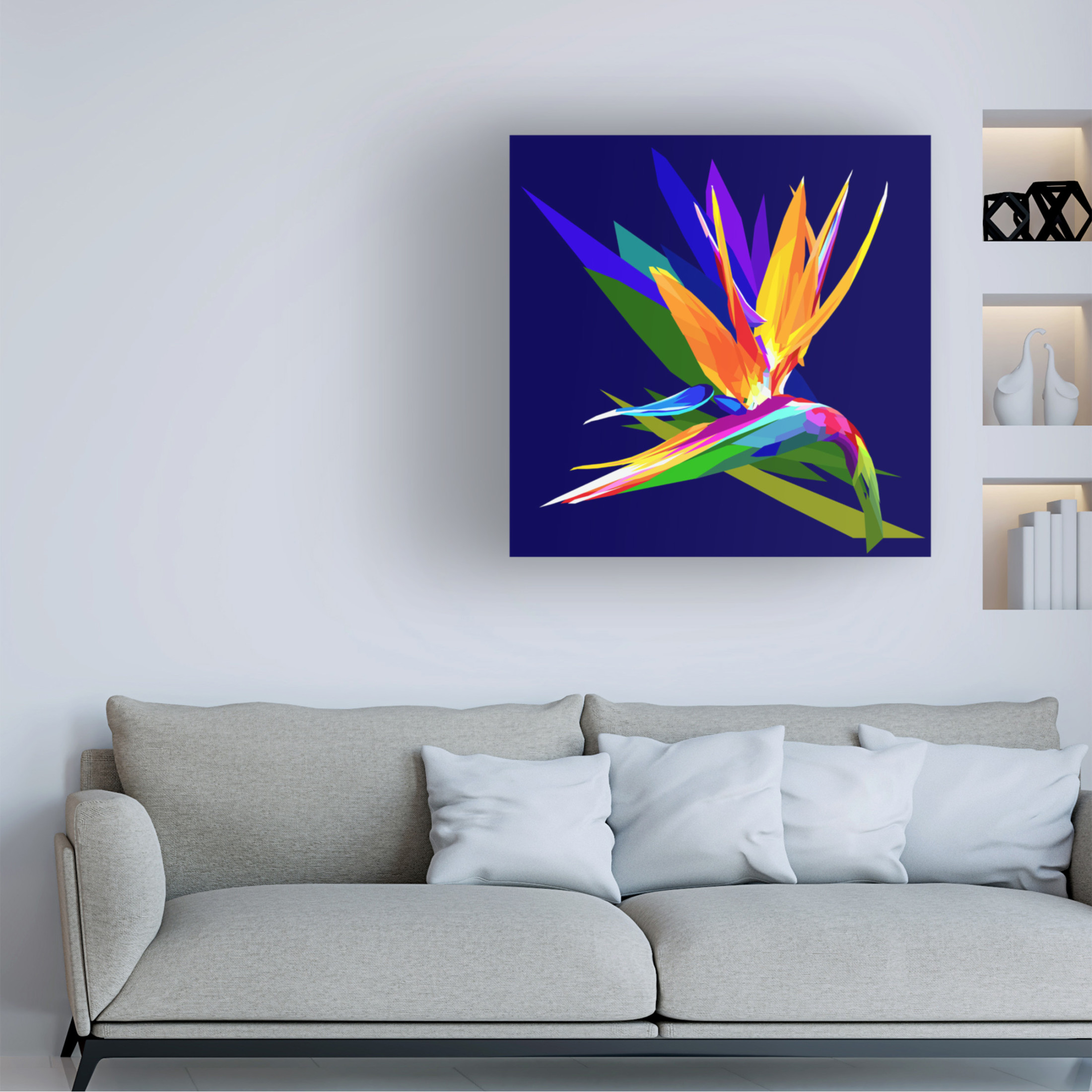 Canvas Wall Art - Surapol Pansanit 'Bird Of Paradise' Wall Art for Living Room, Bedroom, or Office Décor by Trademark Fine Art - 18 x 18 Inches