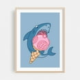 thumbnail image 2 of sharck and ice cream - Illustration Humor Whimsical Pop Art Modern Art Surrealism Animal Unframed Wall Art Print 24 x 30 inches, 2 of 81