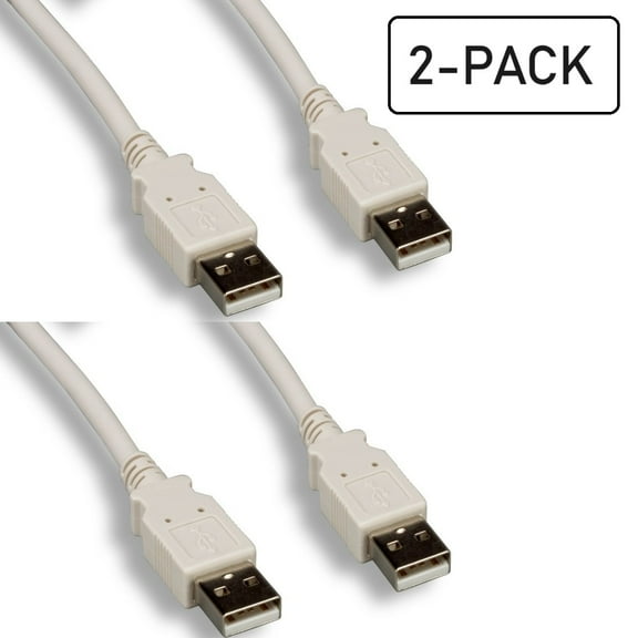 Cable Builders 6' USB A Male to A Male Cable, 2-PACK