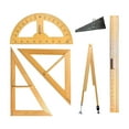 thumbnail image 5 of 5 Pieces Mathematics Rulers Geometry Set Wooden Material Large Size Classroom Teacher Drawing Aid School Supplies, 5 of 9