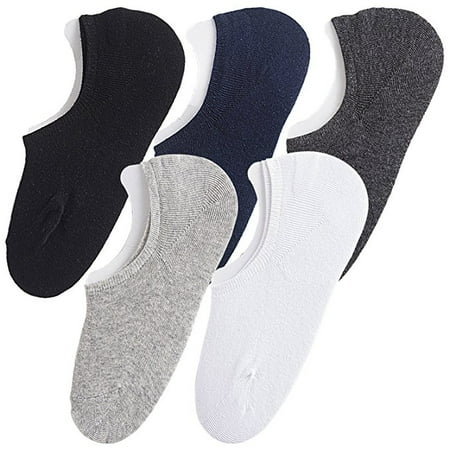 DL furniture5 Pack Cotton No Show Athletic Socks Thin Loafers Non Slip Boat Linersâ