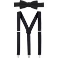 thumbnail image 1 of GHSDFBB Holdu2019Em 1" Teens & Men Suspender and Bow Tie Set EXTRA STURDY POLISHED CLIPS, Pre-tied Bow Tie, Perfect for Tuxedo, 1 of 6