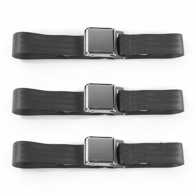 2-Point Charcoal Lap Seat Belt Kit For 1961-1966 Ford Trucks - Airplane Buckle