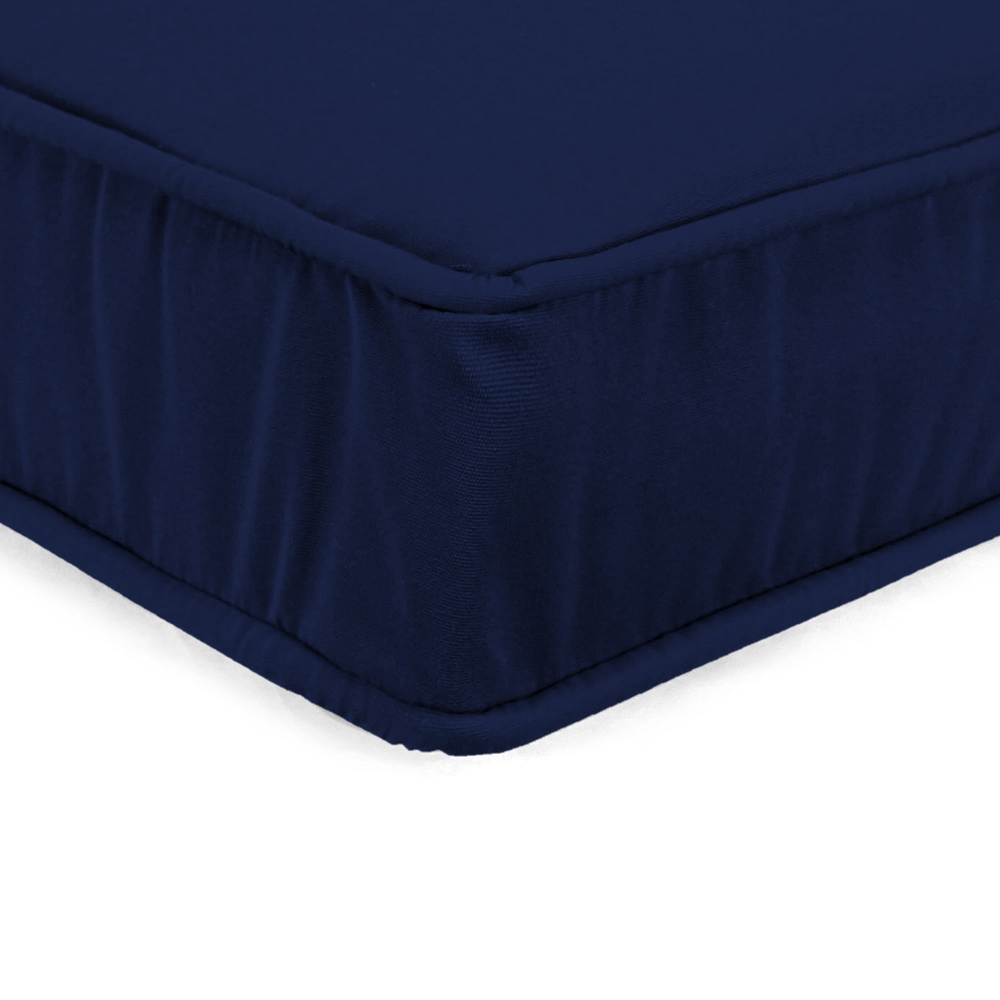 Jordan Manufacturing 22.5" x 22.5" Canvas Navy Solid Square Outdoor Deep Seat Cushion with Ties and Welt