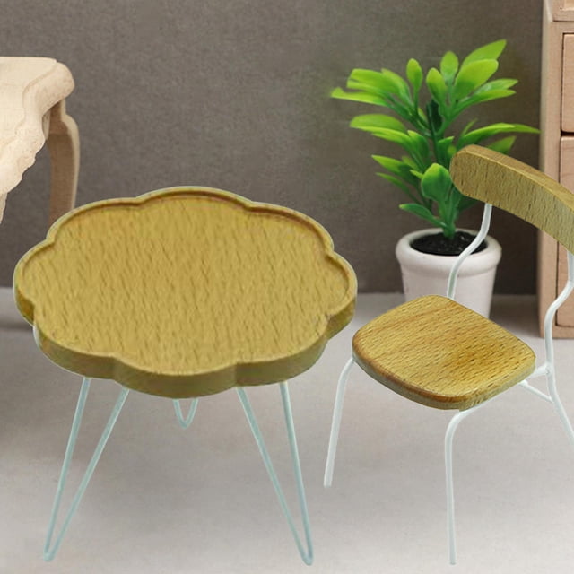 1:12 Mini muebles de madera, suministros de paisaje de sala de estar, micropaisaje para el hogar, Escritorio blanco perfke Escritorio de casa de muñecas