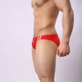 thumbnail image 3 of Lovskoo Panties Stretch for Men Low Waist Solid Color Striped Drawstring Spring Quick Dry Swimming Briefs Red, 3 of 9