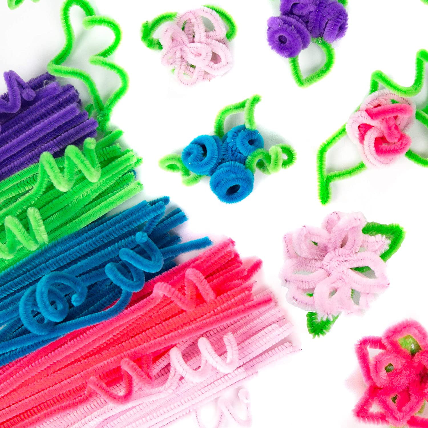 12 Inches Long Pastel Spring Colors Fuzzy Craft Sticks Pipe Cleaners 40 Count 