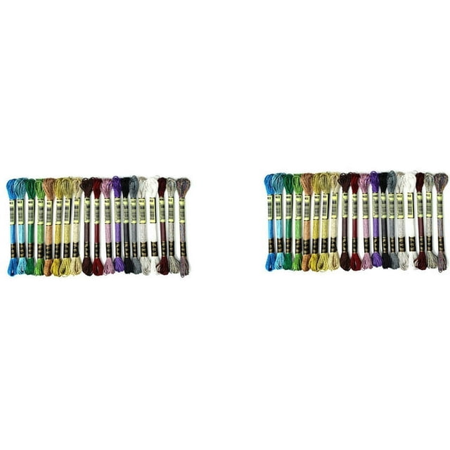 LEEYNEER 38Pcs Metallic Embroidery Skein Threads Multi-Color Embroidery Floss Glitter Embroidery Thread - Thread
