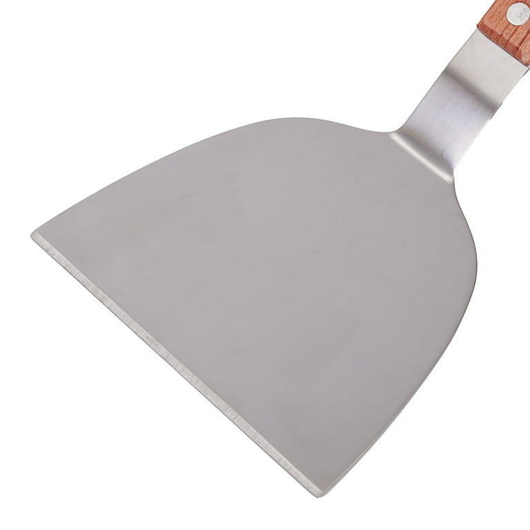 2pcs Griddle Spatula Pizza Grill Spatula Baking Cutter Wooden Handle -  Brown,Silver - 2 Pcs - Bed Bath & Beyond - 33901496