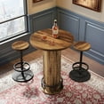 thumbnail image 4 of Tribesigns Industrial Round Bar Table with 2 barstools, 4 of 8