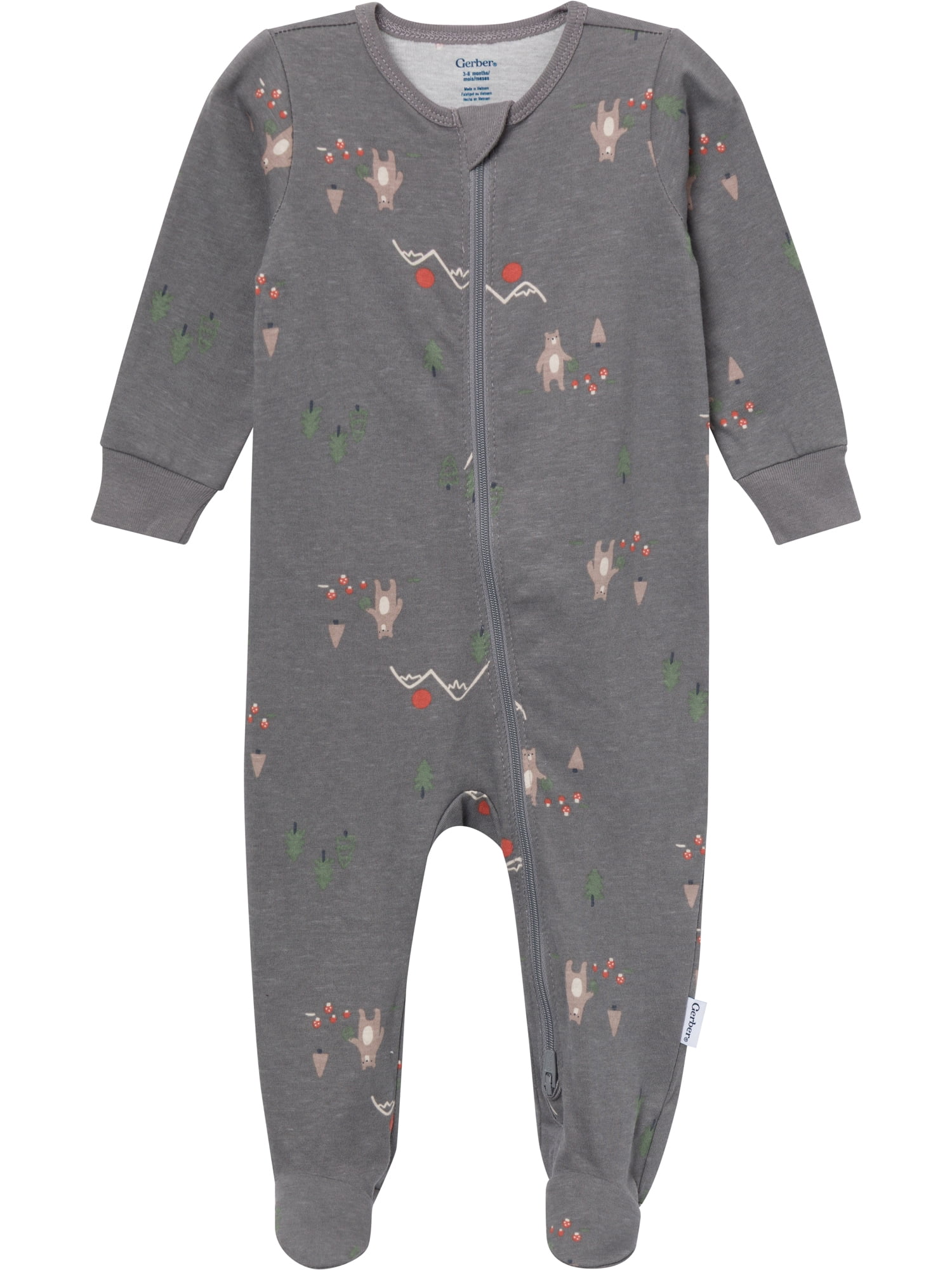 Gerber Baby Neutral Sleep N´ Play 2-Way Zipper Footed Pajamas, 4-Pack, Sizes, Newborn - 6/9 Months