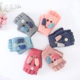 thumbnail image 2 of Kid Cute Cartoon Dog Gloves Winter Warm Convertible Fingerless Gloves with Mitten Cover, 2 of 3