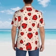 thumbnail image 6 of Xecao Red Ladybug print Hawaiian shirt - a stylish short-sleeve button-down for men, perfect for casual beach and tropical outings., 6 of 9