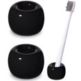 thumbnail image 1 of Urbanstrive Sleek Mini Ceramics Soporte para cepillos de dientes para encimeras de tocador de baño (paquete de 2), color negro, 1 of 5