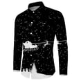 thumbnail image 3 of JFHHQ Men's Shirts AllOver Printed Long Sleeve Lapel Shirt for Autumn Winter with Festive Theme Black XXL, 3 of 4