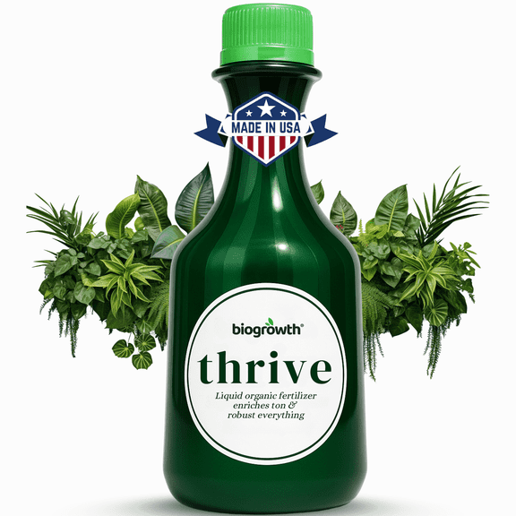 Biogrowth Organics Thrive Plant Food & Vitamin Supplement (8.45oz), Enzyme-Powered Root & Bud Booster with Humic Acid & B-Vitamins, Suitable for Hydroponics, Indoor & Outdoor Plants