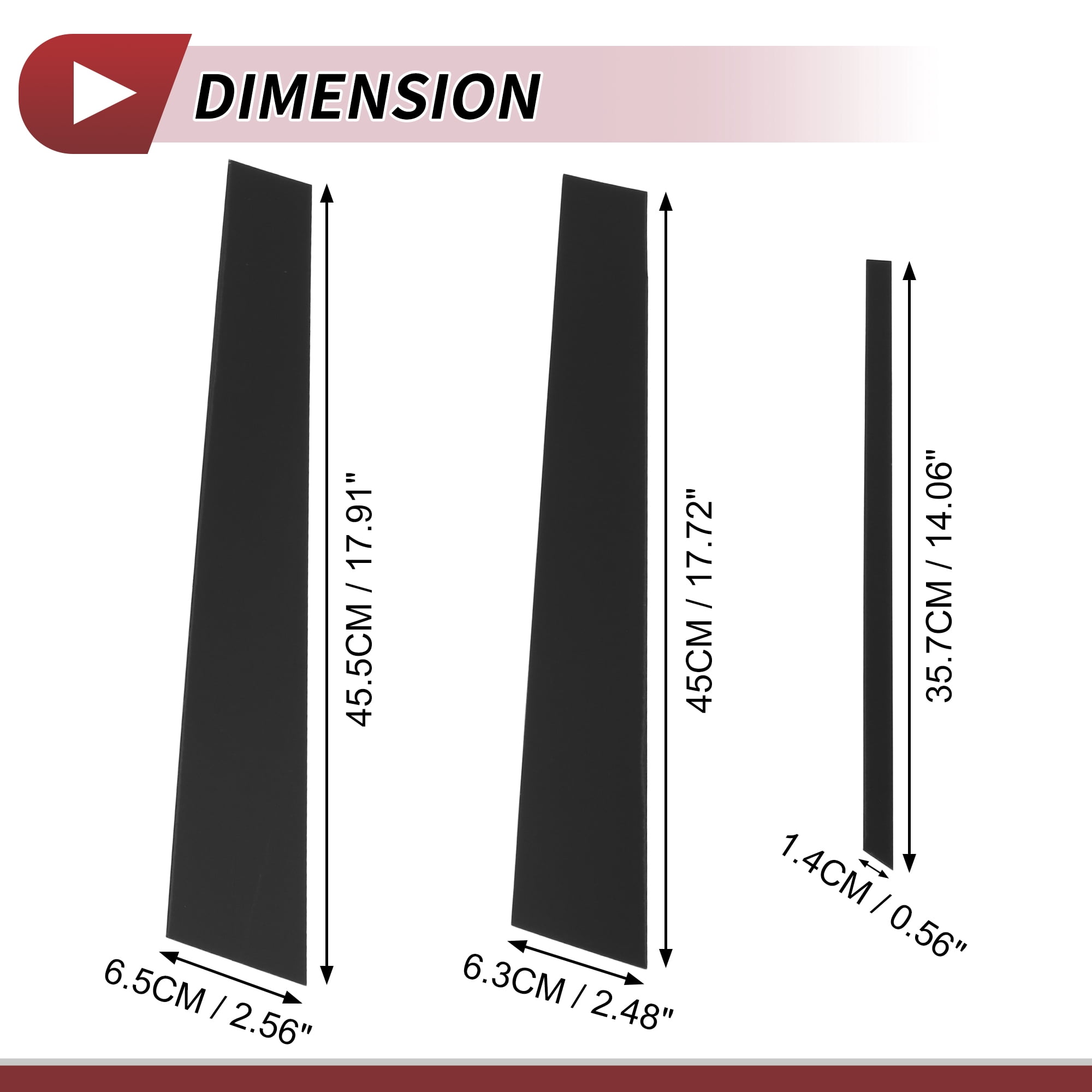 Unique Bargains 6Pcs Door Pillar Window Trim For Nissan Sentra 2000-2006 Black