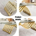 thumbnail image 4 of 47" Rectangle Modern Stainless Steel Coffee Table, Tempered Water Ripple Glass Top, Center Table for Living Room Home Office, Easy Assembly, Gold, 4 of 14