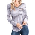 thumbnail image 1 of Pull à Manches Longues Col en V avec Poche Imprimé Tie-Dye pour Femmes, 1 of 6