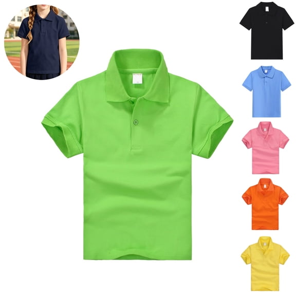 Mfakffe Boys Girls Polo Shirts Summer Back To School School Uniform Short Sleeve Golf T Shirts Casual Collared Shirt