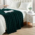 thumbnail image 6 of Home Soft Things Bubble Textured Faux Fur Throw Blanket, Cozy & Reversible, 60x70", Teal, 6 of 6
