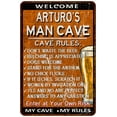 thumbnail image 1 of ARTURO'S Man Cave Rules Rusty Sign Garage Decor 12 x 18 Matte Finish Metal 112180051248, 1 of 1