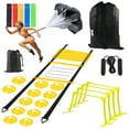 thumbnail image 1 of HLONK DF  Speed and Agility Training Set  Agility Training Equipment for Kids with 20ft Sports Agility Ladders  Cones  Agility Hurdles  Resistance Parachute  Jump Rope for Basketball  Soc, 1 of 6
