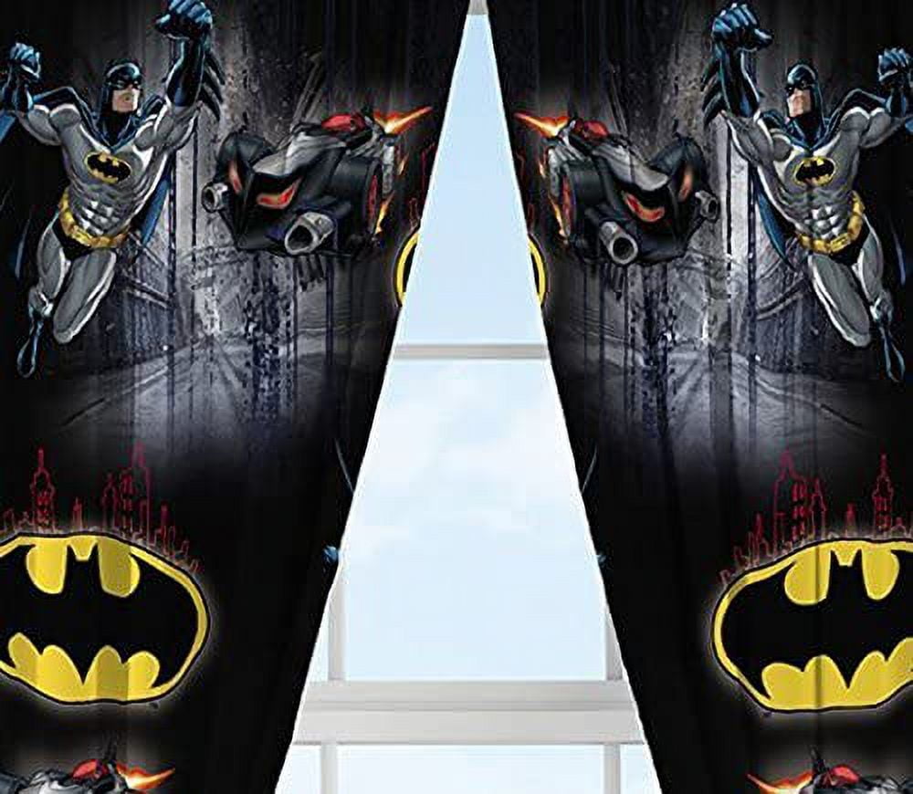 Franco Kids Room Window Curtain Panels With Tie Backs 82 X 63 Batman Com