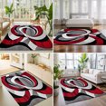 thumbnail image 5 of 3x5 Washable Area Rugs,Watercolor Colorful Geometric Swirls Non-Slip Ultra Soft Rug Large Indoor Carpet,Modern Red White Grey Black Floor Rugs for Home Living Room Bedroom Dining Room Office, 5 of 9