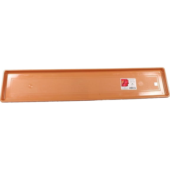 LUDYSHARE 34.5" Terracotta Plastic Flower Box Tray for 36" Planters - Indoor/Outdoor