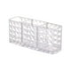 thumbnail image 2 of Organizador de maquillaje acrílico transparente - Caja de almacenamiento de cosméticos con 3 compartimentos para lápices y pinceles de cejas, soporte de plástico transparente para herramientas de, 2 of 6