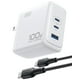 thumbnail image 1 of Cargador USB C INIU Cargador GaN de 100 W con 3 puertos para MacBook, color blanco, 1 of 7