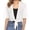 White, variant on Vivianyo HD Women's Sheer Chiffon Tie Front Cropped Cardigan, Summer Short Sleeve Lightweight Layering Shrug for Women, Women's Beige, Sizes S-2XL